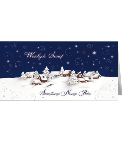 Pejzaż zimowy kartka z tekstem LZ-T 19