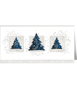 Kartka świąteczna z choinkami bez tekstu LZ-BT 39