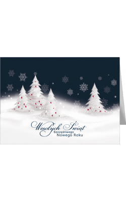 Pejzaż zimowy karnet z tekstem GD-T 91