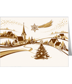 Pejzaż świąteczny kartka bez życzeń T-BT 15