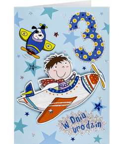 Kartka na trzecie urodziny dla chłopca M 691