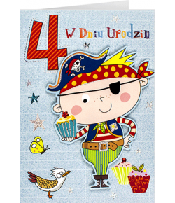 Kartka na czwarte urodziny dla chłopca M 693