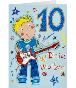 Kartka na 10 urodziny dla wesołego chłopaka M 705