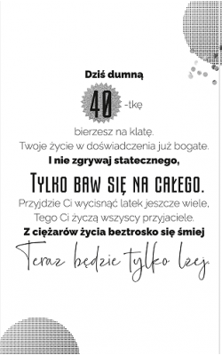 40 urodziny kolegi kartka z życzeniami DH2